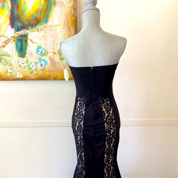 WINDSOR 🖤BLACK🖤 STRAPLESS MERMAID PROM FORMAL DRESS SIZE MEDIUM 🌟NWT🌟 - Picture 8 of 16